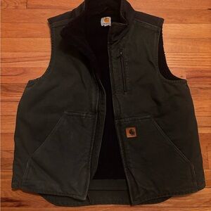 Carhartt Dark Olive Vest with Black Lining